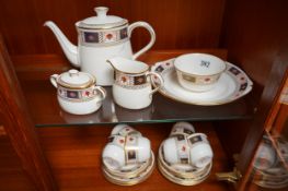 Royal Albert Derby Borders pattern Tea set for 6 with Sandwich plate, Teapot, Cream & Sugar pot with