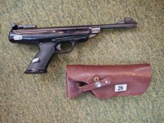 BSA Scorpion .22 Air Pistol in Leather holster