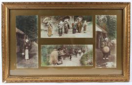 JAPANESE PHOTOGRAPHS (LATE 19TH EARLY 20TH CENTURY) Four photographs of rural life in common mount