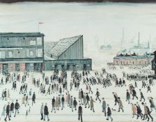 LAURENCE STEPHEN LOWRY (1887-1976) Going to the Match colour lithograph signed in pencil labels