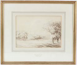 PETER DE WINT (1784-1849) 'View of Lincoln across the Park' watercolour Boydell Galleries label 19 x