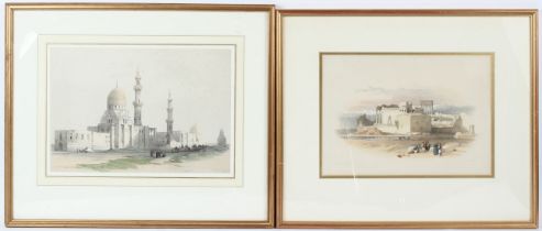 AFTER DAVID ROBERTS (1796-1864) Two Middle Eastern views, coloured lithographs 24 x 35cm and 23 x