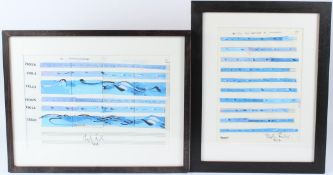 STEPHEN FARTHING (1950) 'The North Sea at Aldeburgh' Page 1 and Page 6 two mixed media and collage