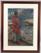 ALBERT LIPCZINSKI (1876-1974) Woman in a red coat 'Doonie' oil on board, pre 1914 signed 61 x 41.