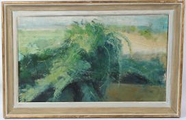 BARBARA ROBINSON (1928-2024) Abstract oil on canvas signed and dated '58 verso 44 x 75cm