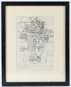 SIR EDUARDO PAOLOZZI (1924-2005) Abstract study pencil on grid paper 28 x 19.5cm