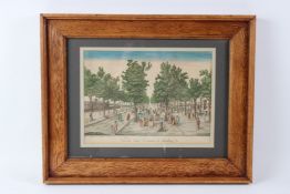 LATE 18TH CENTURY SCHOOL 'Vue du Parc St James a Londres' coloured engraving 26 x 36cm