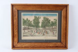 LATE 18TH CENTURY SCHOOL 'Vue du Parc St James a Londres' coloured engraving 26 x 36cm