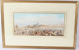 EARLY 20TH CENTURY 'A view of Cairo Rooftops- The Citadel in the Distance' watercolour signed with