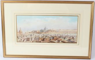 EARLY 20TH CENTURY 'A view of Cairo Rooftops- The Citadel in the Distance' watercolour signed with