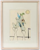 DESMOND MORRIS (b.1928) Figure and sun mixed media on paper signed with initials dated '07 28.5 x