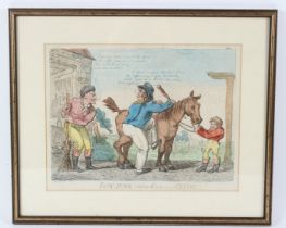 GEORGE CRUIKSHANK 'Jack Junk embarking on a Cruise' coloured engraving published by T Tegg Cheapside