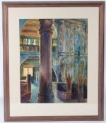 GOSTA LOVÉN (1917-1992) Church interior watercolour signed and dated '79 60.5 x 48cm