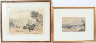 J GUNSON Landscape watercolour signed 24 x 33.5cm and another 19th century watercolour landscape