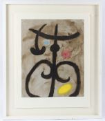 JUAN MIRO Femme Assise 1953 folio edition colour print 56 X 45cm