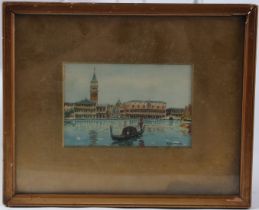 G RAMELLO Venice canal view of St Marks watercolour signed 9 x 13.5cm
