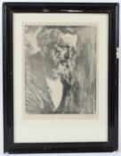HEINRICH WOLFF Bust length portrait of a gentleman possibly Gustave Courbet lithograph signed in