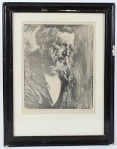 HEINRICH WOLFF Bust length portrait of a gentleman possibly Gustave Courbet lithograph signed in