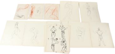 ENGLISH SCHOOL (20TH CENTURY) Collection of life class sketches various media some signed unframed