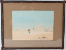WILLIAM KNOX (1862-1925) Middle Eastern scene with camel rider and mosque watercolour signed 27 x