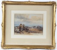 ROBERT THORNE WAITE 'The Mussel Gatherers' watercolour signed 17.5 x 24cm