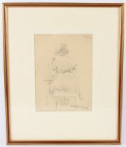 CONTINENTAL SCHOOL (EARLY 20TH CENTURY) Woman drawing pencil sketch signed indistinctly and dated '