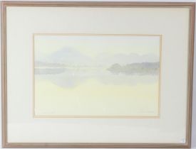 JOHN MILLER (1931-2002) 'Morning Mist' watercolour signed 32 x 49.5cm