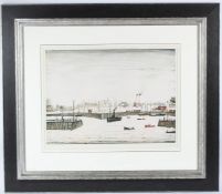 LAURENCE STEPHEN LOWRY (1887-1976) The Harbour colour lithograph signed in pencil labels verso 489/