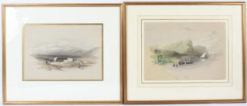AFTER DAVID ROBERTS (1796-1864) Two Middle Eastern views, coloured lithographs 24.5 x 34.5cm and