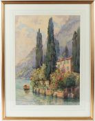 CLIFFORD GEORGE BLAMPIED (1875-1962) 'Villa Brisante, Luga de Lugano' watercolour signed 49.5 x 35.