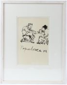 PATRICK PROCKTOR (1936-2003) 'Polpulace M' ink and brush on paper signed 28 x 18.5cm