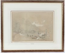 R IRTON 'Inverary' pencil and wash signed 23.5 x 33cm