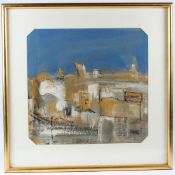 PHILIP JONES (1933-2008) 'St Pauls Bay' oil on paper signed and dated 1961 49.5 x 51.5cm