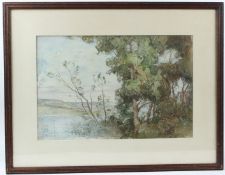 ROBIN WALLACE (1897-1952) Woodland landscape with hills beyond watercolour signed 36 x 54cm