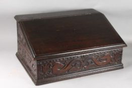 A 17TH / 18TH CENTURY BIBLE BOX. 25ins x 18ins x 24ins.