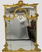 A VERY GOOD LARGE LOUIS XVI STYLE GILT WOOD MIRROR with shells and acanthus scrolls. 7ft 6ins high x