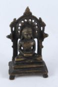 A FINE 17TH - 18TH CENTURY INDIAN BRONZE JAIN FIGURE. 14cms high.