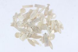 A LARGE COLLECTION OF 19TH CENTURY CHINESE CANTONESE MOTHER-OF-PEARL COUNTERS.