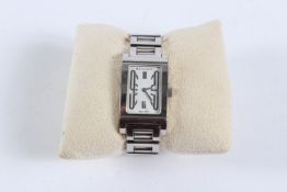 A BULGARI LADIES' STAINLESS STEEL WRISTWATCH, with box and paperwork.