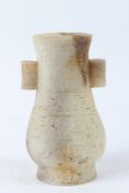A GOOD CHINESE CARVED ARROW VASE. 24cms high.