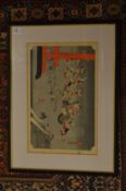 Japanese wood block print by Utagawa Hiroshige.