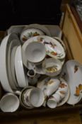 Quantity of Royal Worcester Evesham oven to tableware.