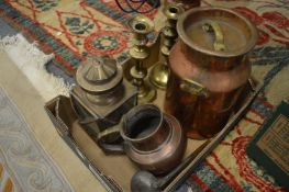 Metalware to include a pair of candlesticks.