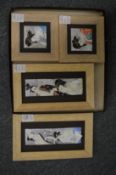 A set of Japanese tile pictures depicting figures.