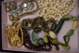 A collection of decorative necklaces.