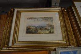 View of Salisbury Cathedral, watercolour together with four other watercolours.