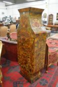 A large pair of decorative painted and lacquer Chinese style vase shaped pedestal stands, 160cm