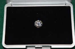 A 3ct moissanite with certification.
