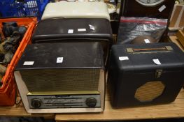 Four old radios.
