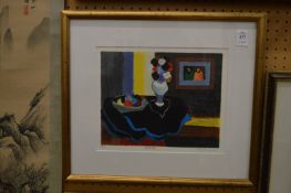 Itzchak Tarkay, still life, colour print, signed in pencil.